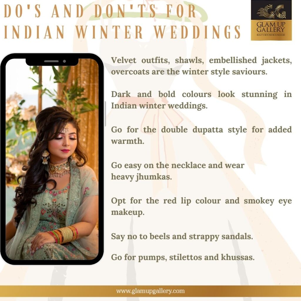 Indian winter wedddin outfit and makeup ideas