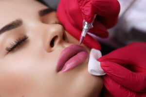 Permanent makeup for lips, lip tattoo, lip tattooing,