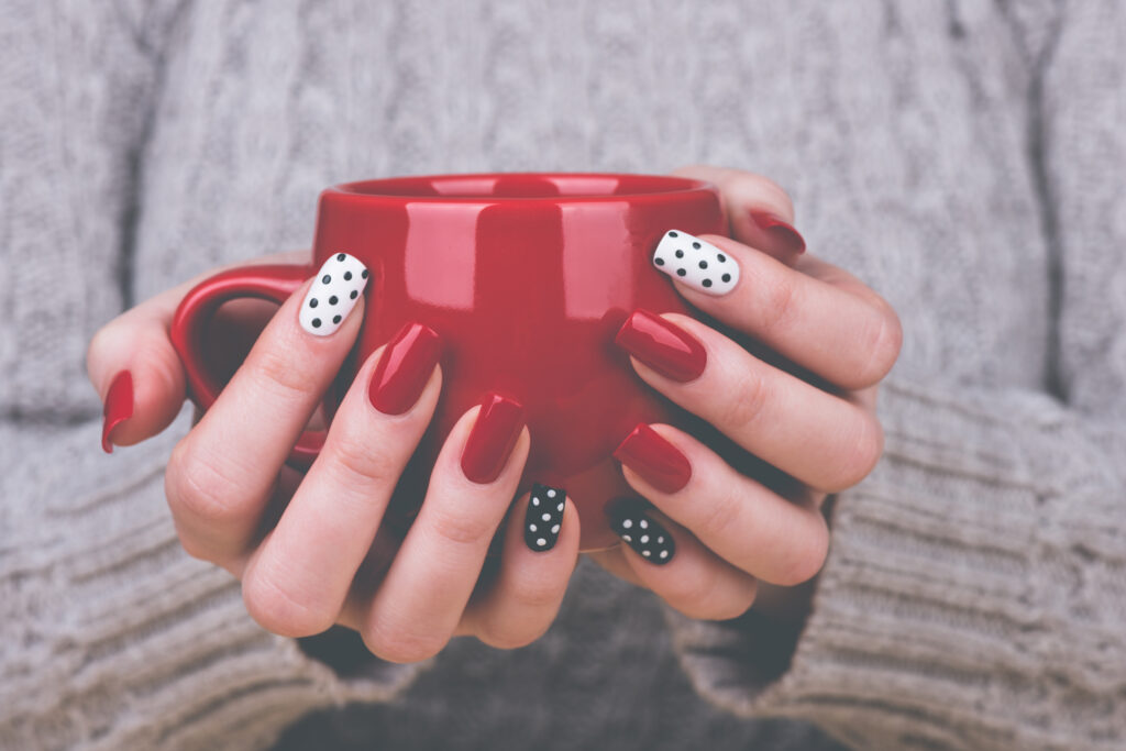 Nail art, nail arts, beautiful nails, polka dots nail designs,