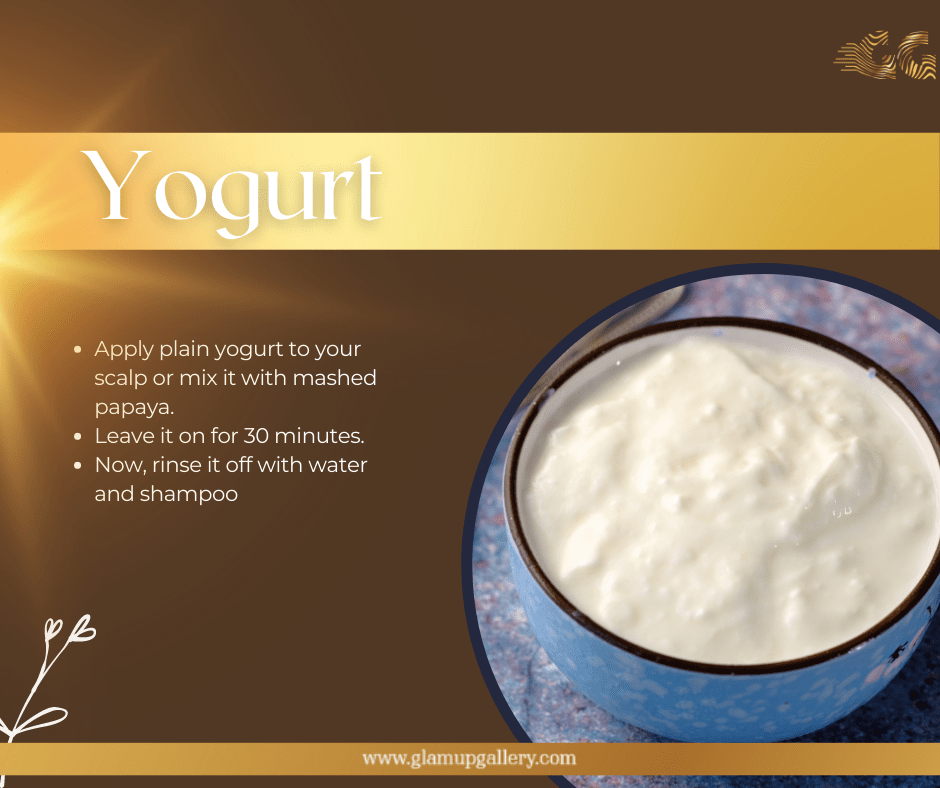 Yogurt hair mask for dandruff control, 