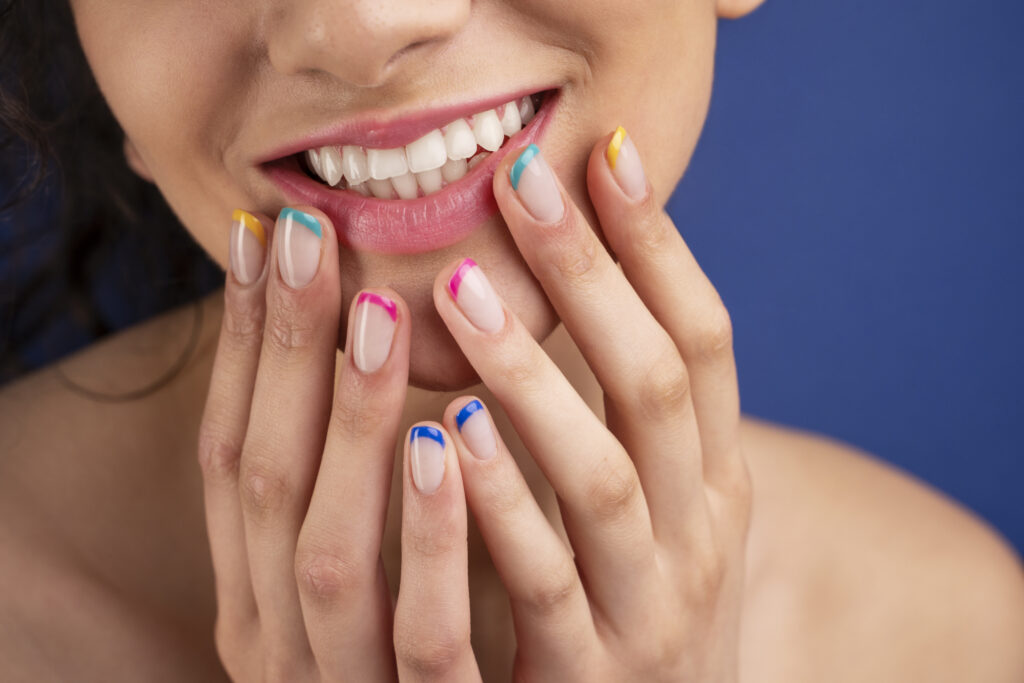 Colorful french nails