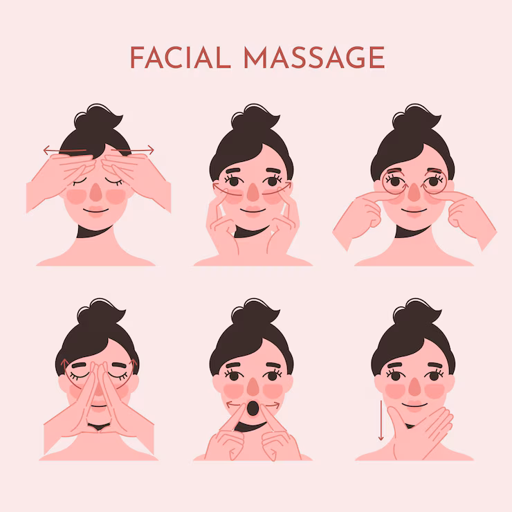 how to do a facial massage - facial steps at home with bleach